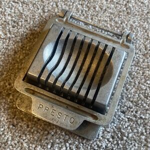 Vintage Presto Egg Slicer Cast Aluminum Metal Kitchen Tool Silver Retro